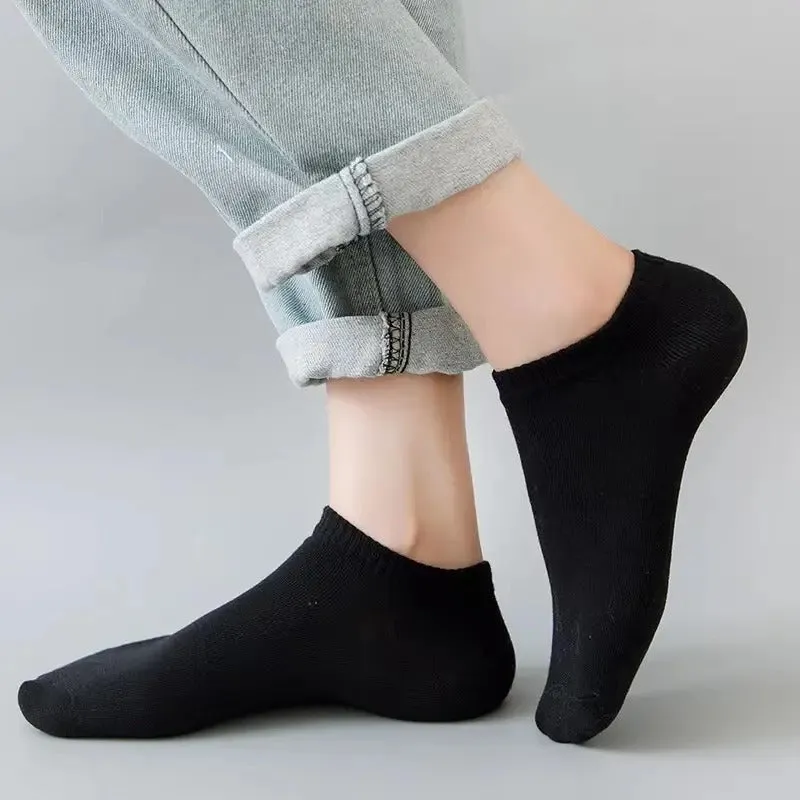 10/20pairs Unisex Casual Plain Color Boat Socks, Thin Breathable Comfy Anti-odor Sweat-absorbing Low Cut Ankle Socks For Men Women