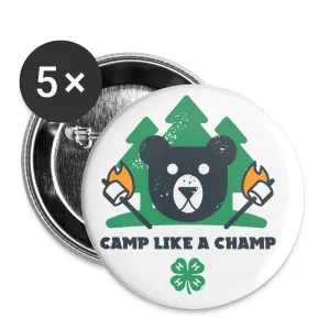 4-H Camp Like A Champ Buttons large 2.2'' (5-pack)