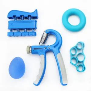 5 In 1 Counting Grip Device Fitness Adjustment Grip Device  Finger Trainer Set(Blue)