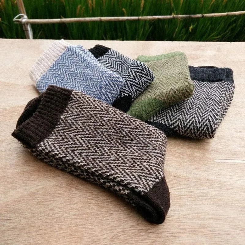 5 Pack Crew Wool Blend Socks –  For Warmth and Style