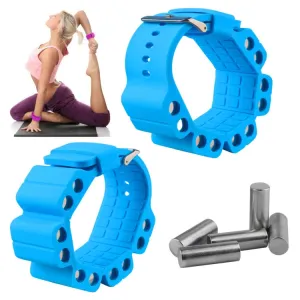 A Pair Outdoor Sports Running Fitness Yoga Load Bracelet Training Plus Heavy Silicone Wristband(Blue)