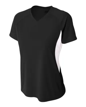 A4 Women's Color Block Performance V-Neck