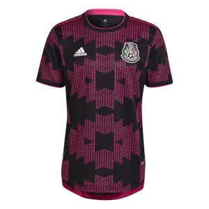 adidas Men's Mexico 2021/22 Authentic Home Jersey Black/Real Magenta