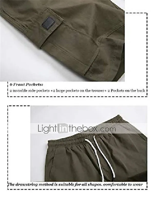 Adventure Ready Men's Knee-Length Cargo Shorts with Multi Pockets, Perfect for Outdoor Sports and Holidays