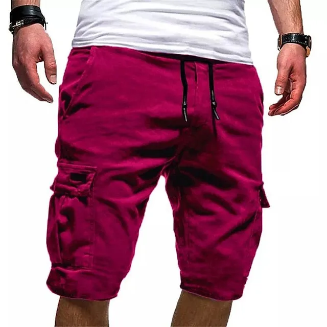 Adventure Ready Men's Knee-Length Cargo Shorts with Multi Pockets, Perfect for Outdoor Sports and Holidays