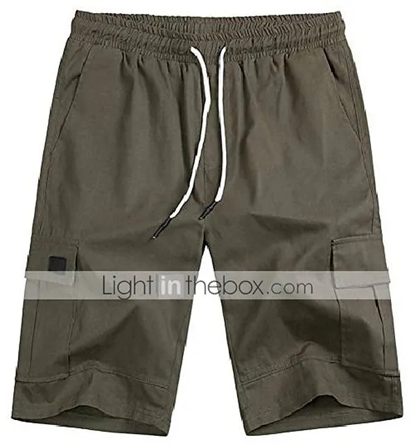 Adventure Ready Men's Knee-Length Cargo Shorts with Multi Pockets, Perfect for Outdoor Sports and Holidays