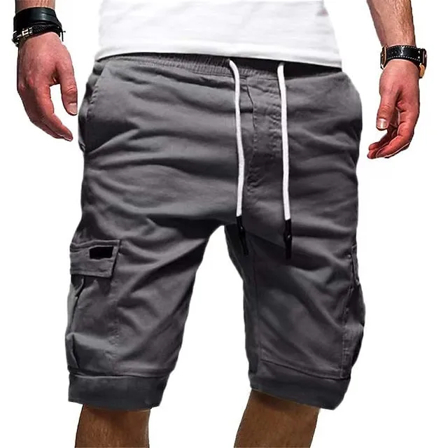 Adventure Ready Men's Knee-Length Cargo Shorts with Multi Pockets, Perfect for Outdoor Sports and Holidays