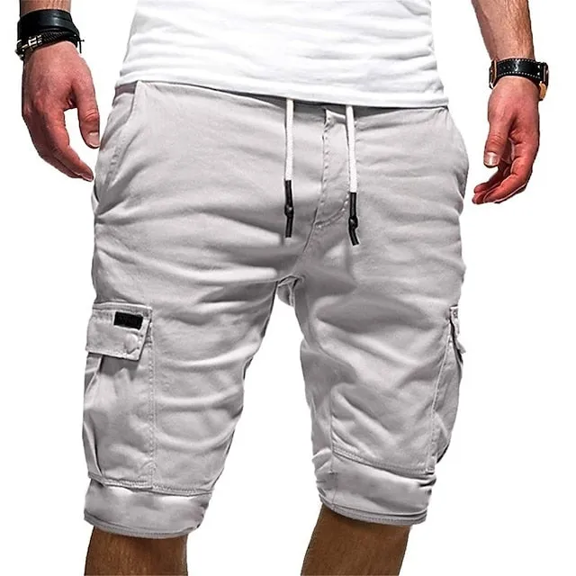 Adventure Ready Men's Knee-Length Cargo Shorts with Multi Pockets, Perfect for Outdoor Sports and Holidays