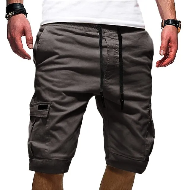 Adventure Ready Men's Knee-Length Cargo Shorts with Multi Pockets, Perfect for Outdoor Sports and Holidays