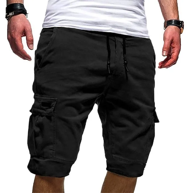 Adventure Ready Men's Knee-Length Cargo Shorts with Multi Pockets, Perfect for Outdoor Sports and Holidays