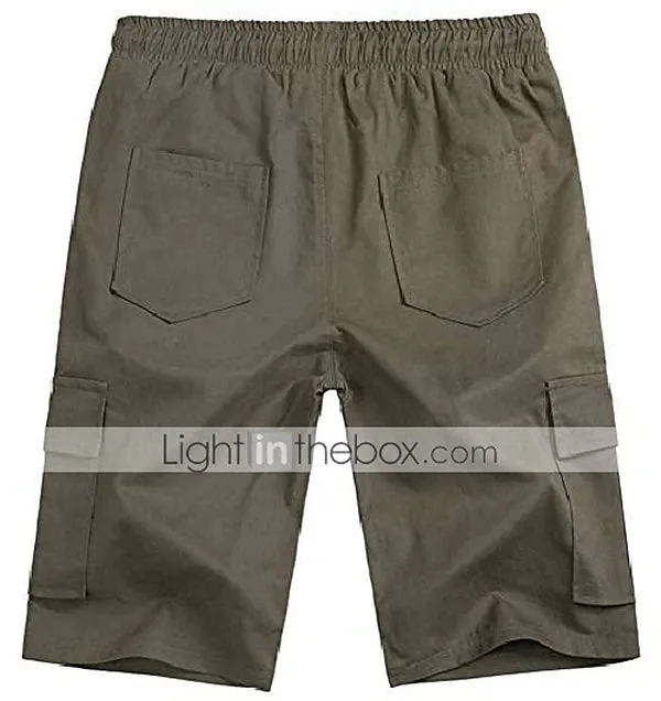 Adventure Ready Men's Knee-Length Cargo Shorts with Multi Pockets, Perfect for Outdoor Sports and Holidays