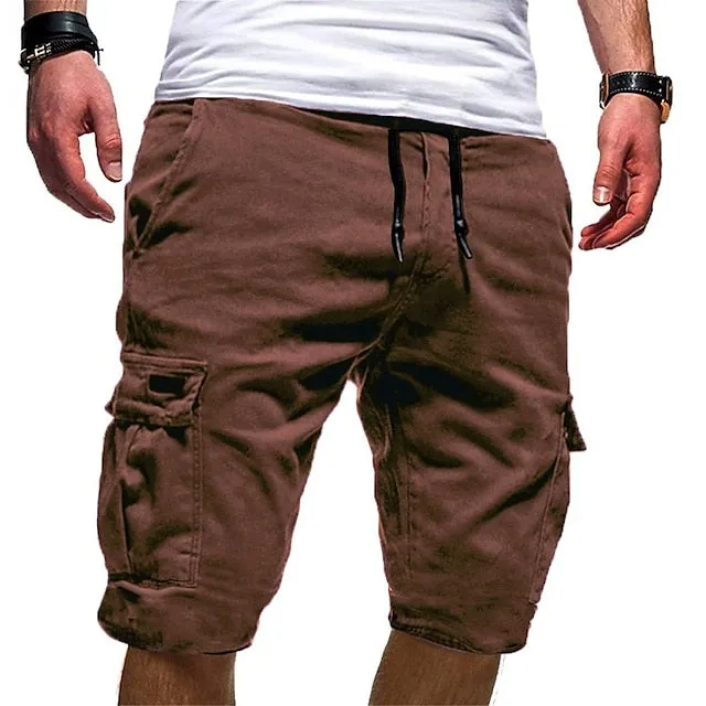 Adventure Ready Men's Knee-Length Cargo Shorts with Multi Pockets, Perfect for Outdoor Sports and Holidays