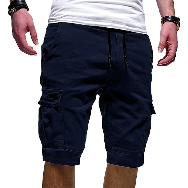 Adventure Ready Men's Knee-Length Cargo Shorts with Multi Pockets, Perfect for Outdoor Sports and Holidays