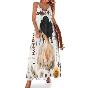 Affirmations Black Hair Spaghetti Strap Ankle-Length Dress Long dress