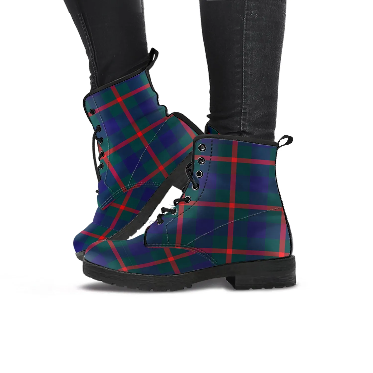 Agnew Tartan Leather Boots