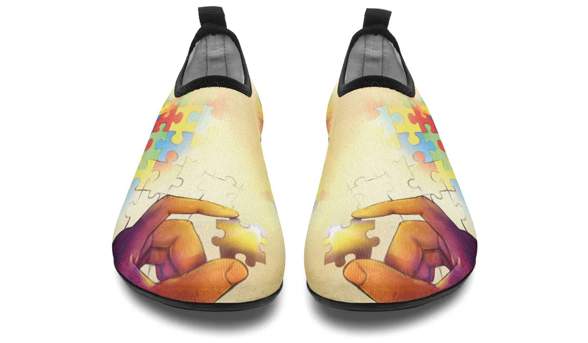 Artistic Autism Awareness Aqua Barefoot Shoes