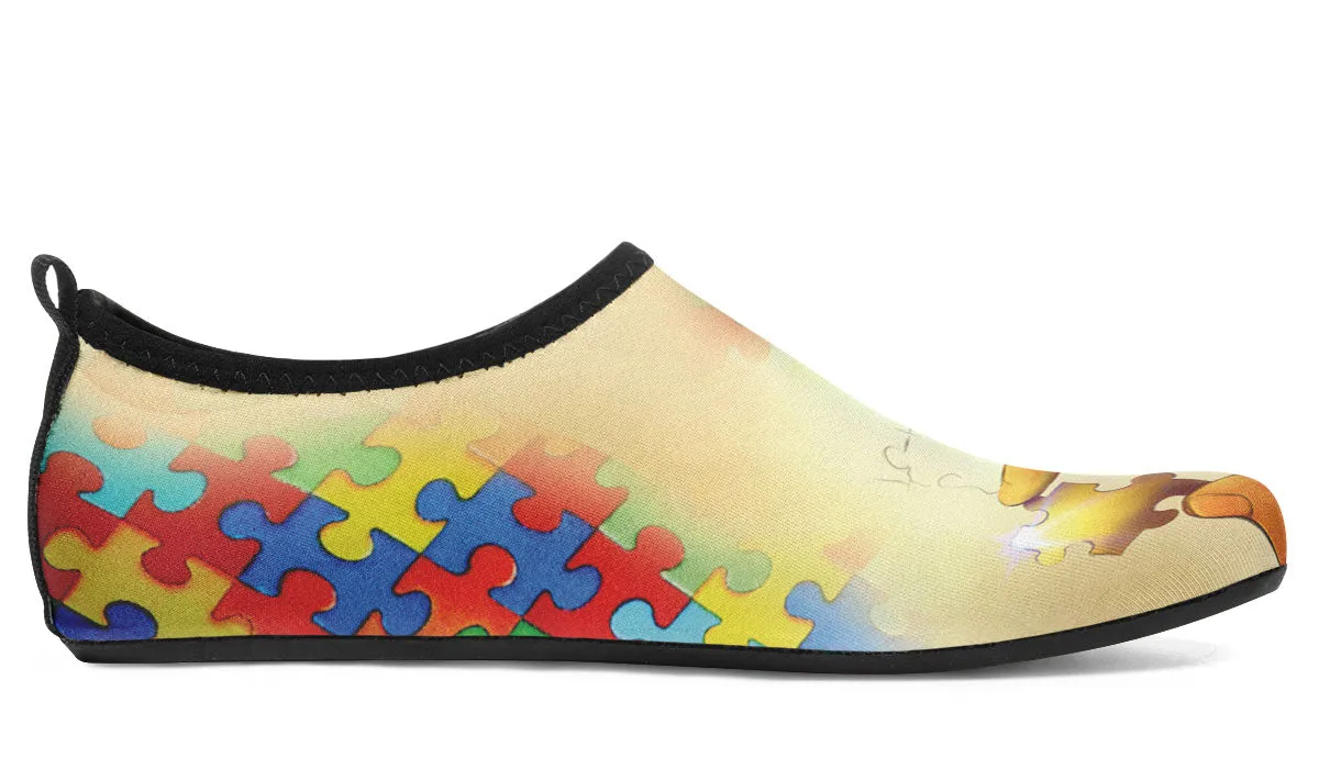 Artistic Autism Awareness Aqua Barefoot Shoes