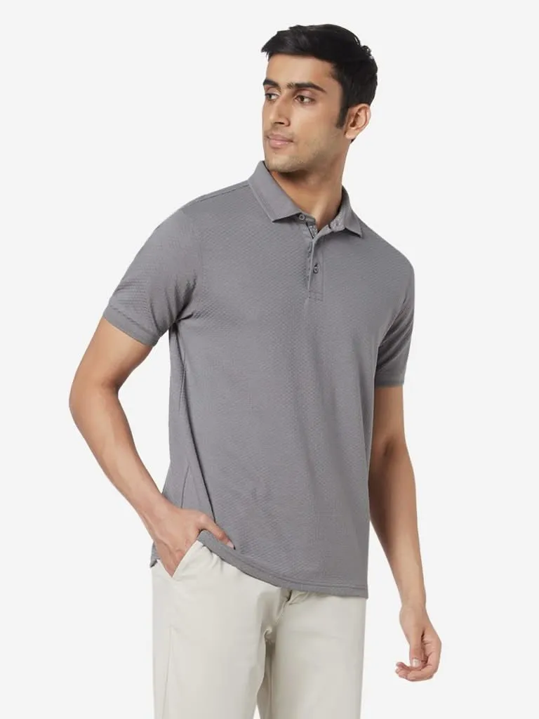 Ascot Light Grey Relaxed-Fit Polo T-Shirt