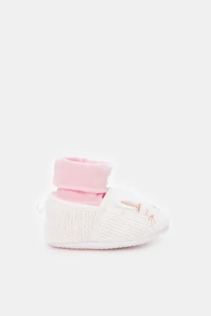 Baby White Bunny Pram Shoes