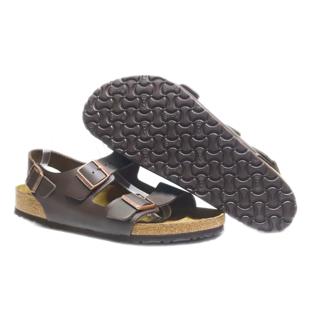 Birkenstock Milano Casual Sandals Leather Brown Colour For Men