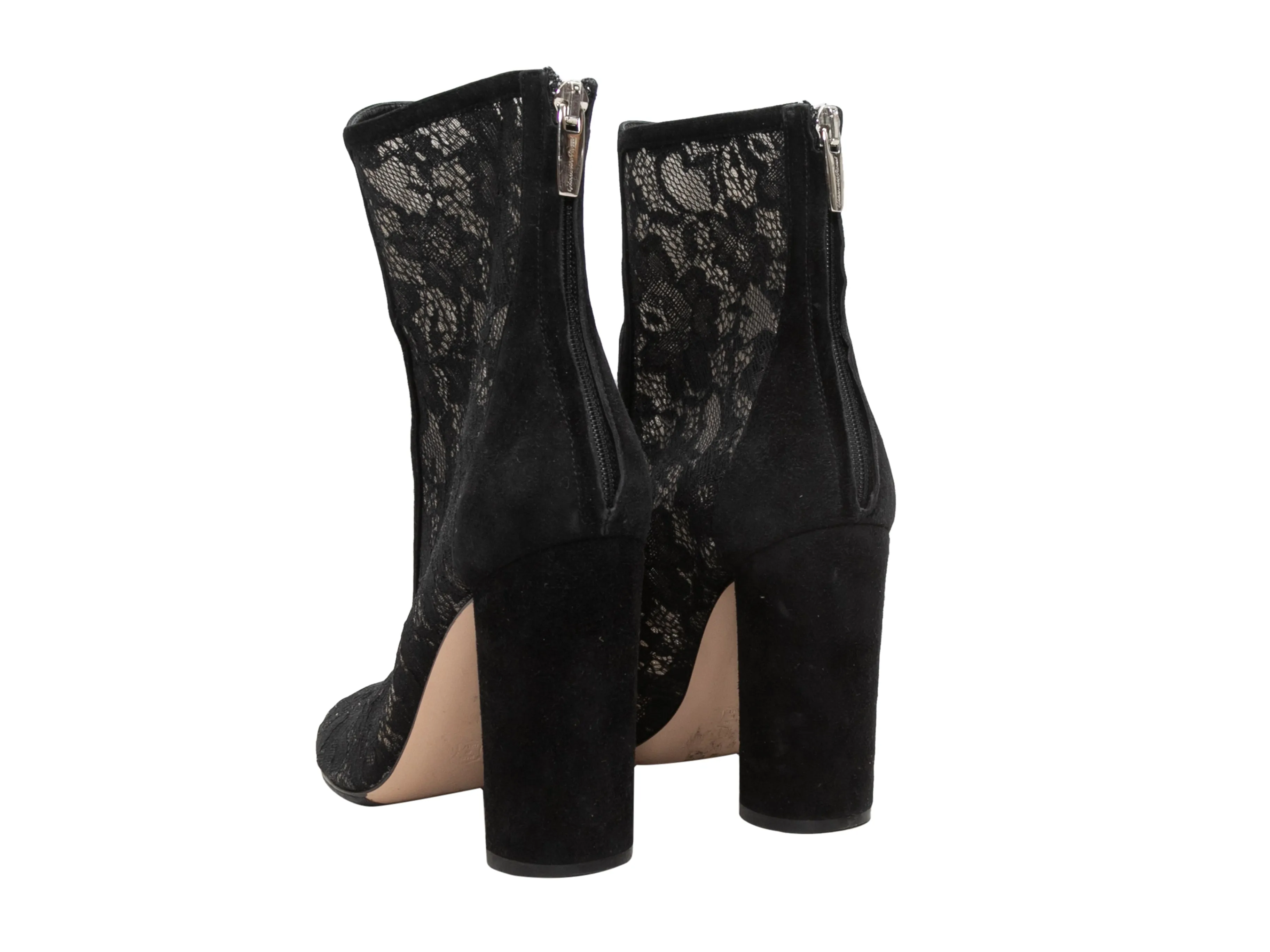 Black Gianvito Rossi Lace Ankle Boots Size 38