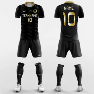 Black Gold-accented-Custom Soccer Jerseys Kit Sublimated Design