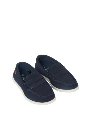 Boys Navy Textured Loafer