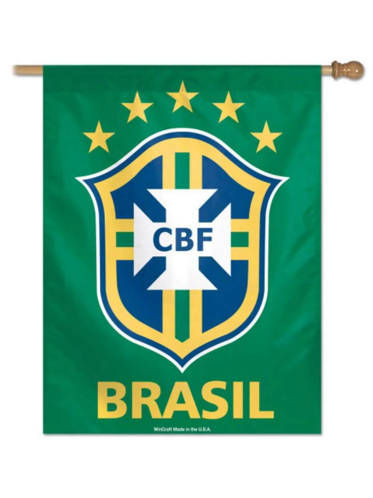 Brazil Brasil National World Cup Soccer WinCraft Vertical Green Flag (27" x 37")