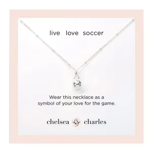 CC Sport Silver Soccer Charm Necklace for Little Girls & Tweens