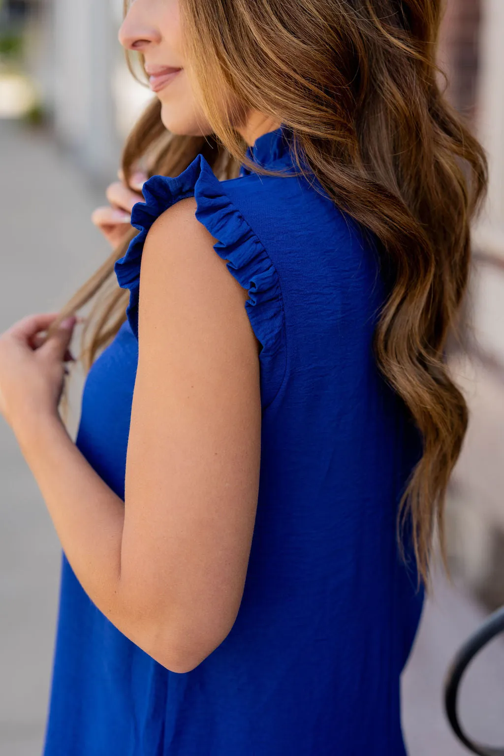 Classic Ruffle Trim Tank Dress