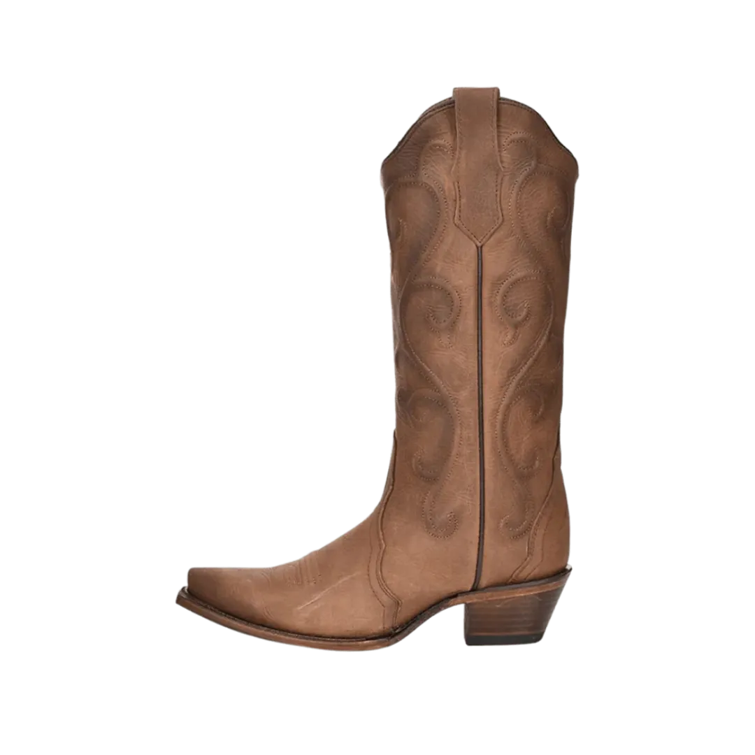 Corral Women's Embroidered Cinnamon Brown Snip Toe Boots