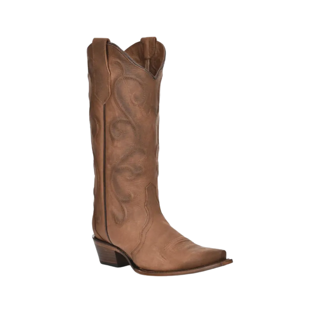 Corral Women's Embroidered Cinnamon Brown Snip Toe Boots