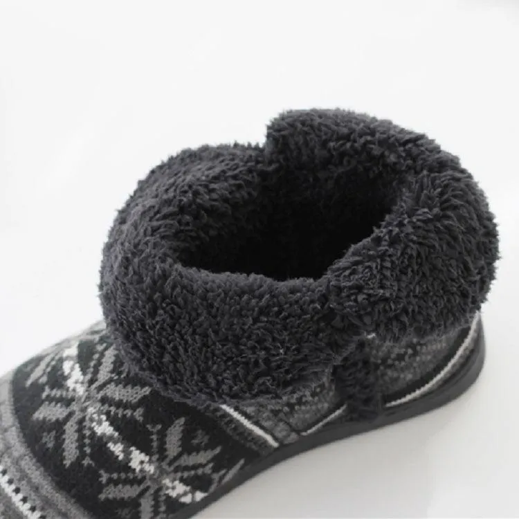 Cozy Cashmere Winter Slippers with Thick Rubber Soles