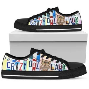 Crazy Owl Lady Low Top Shoes