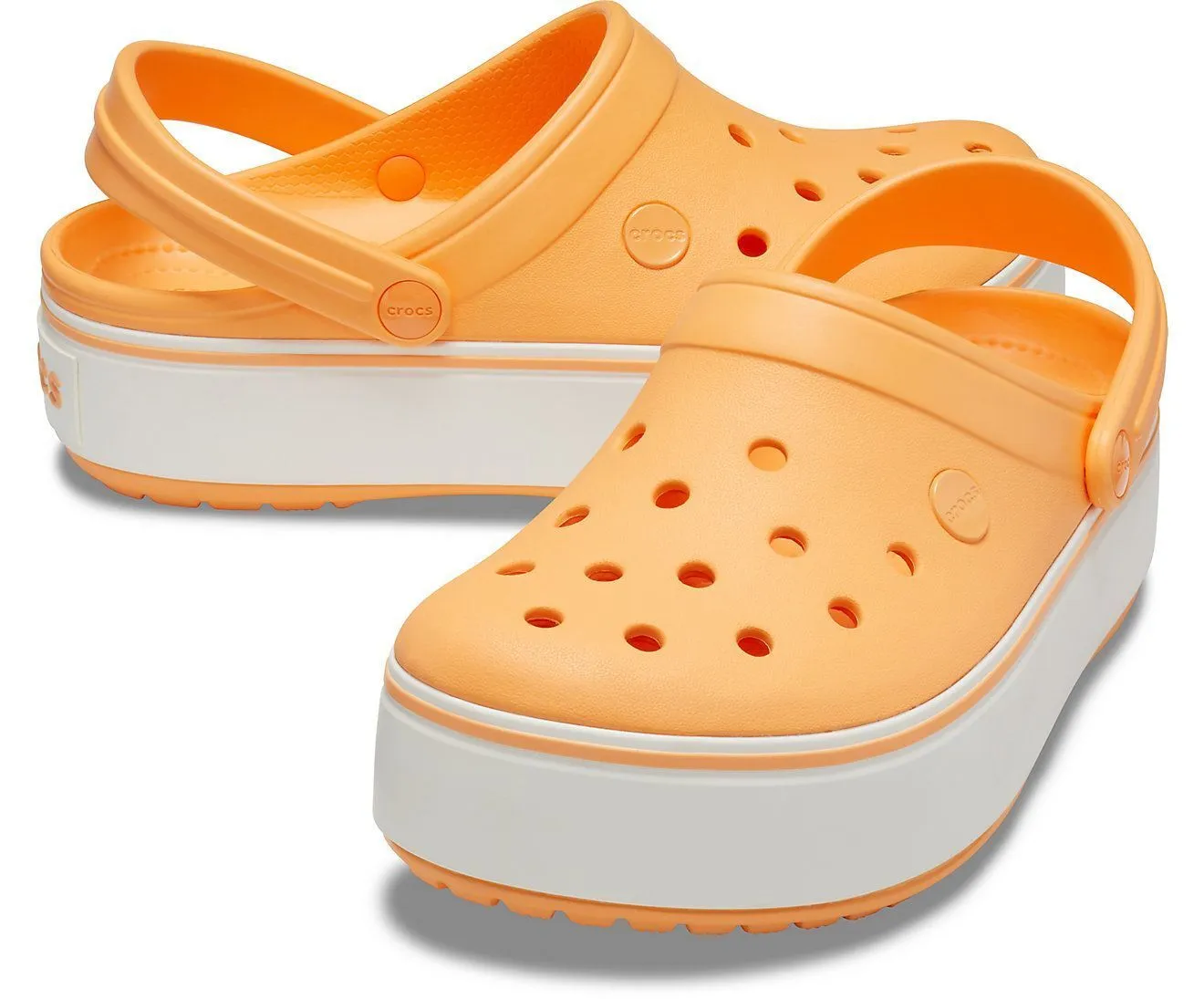 Crocband Platform Cantaloupe/White Unisex Clog-20543482s