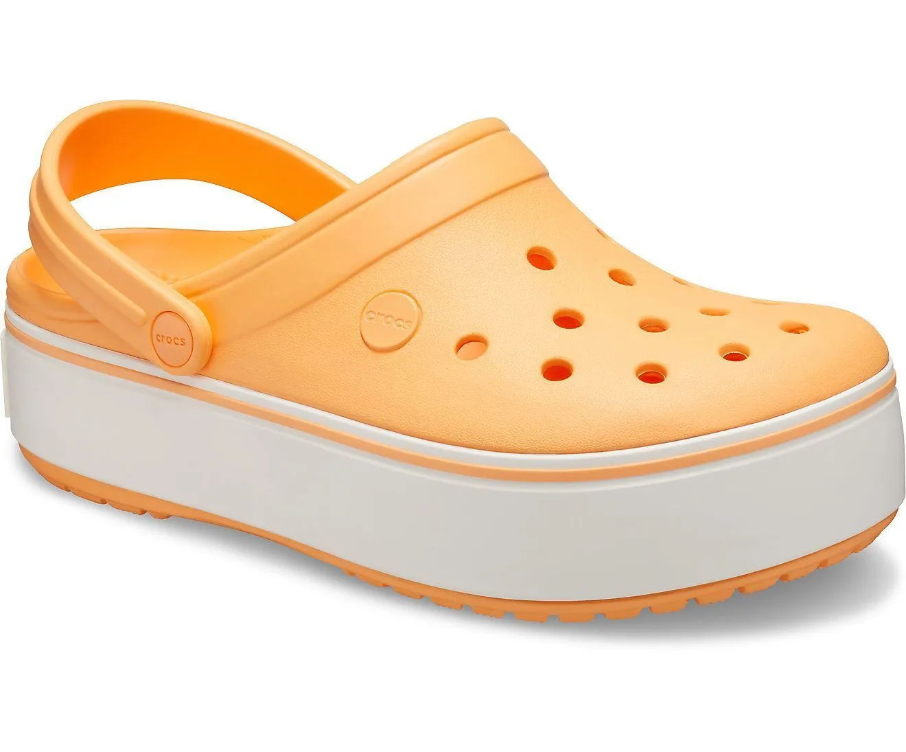 Crocband Platform Cantaloupe/White Unisex Clog-20543482s