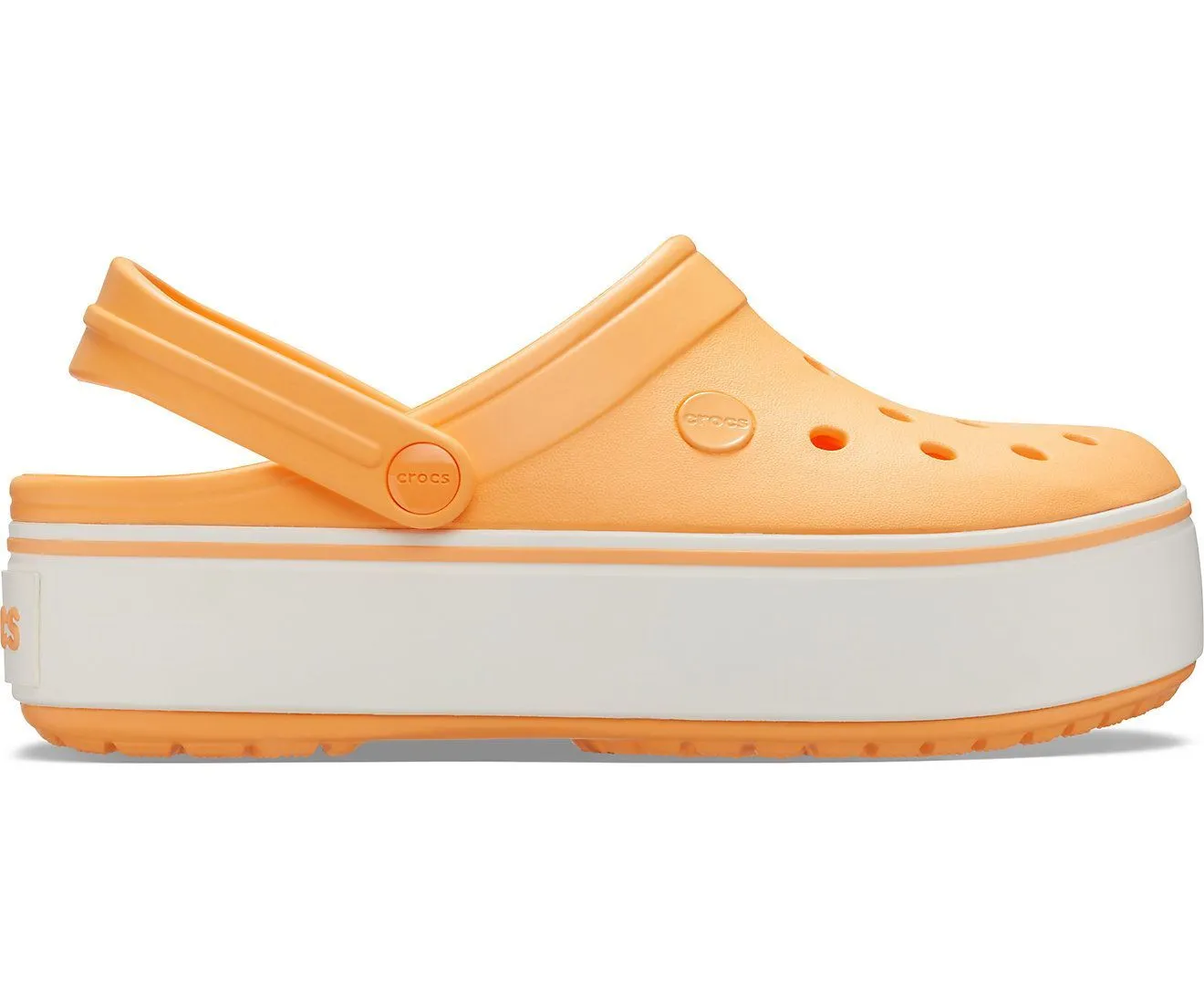 Crocband Platform Cantaloupe/White Unisex Clog-20543482s