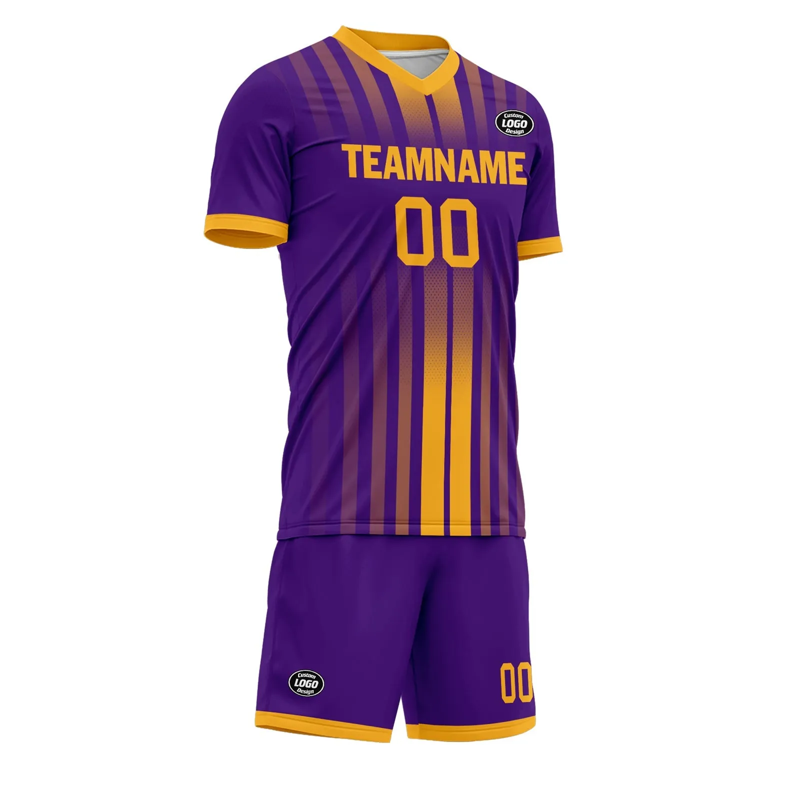 Custom Purple Yellow Soccer Sets Jersey Personalized SCJ101-D020131-4