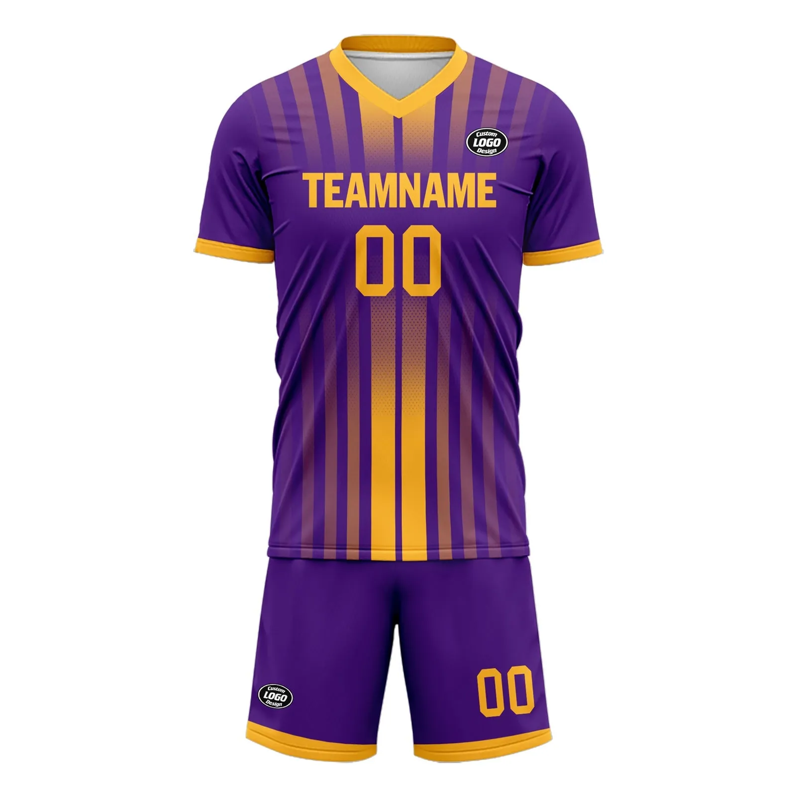 Custom Purple Yellow Soccer Sets Jersey Personalized SCJ101-D020131-4