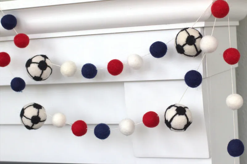 CUSTOM Soccer Ball Garland- PICK YOUR COLORS