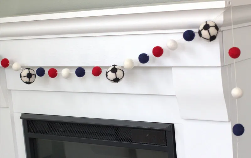 CUSTOM Soccer Ball Garland- PICK YOUR COLORS