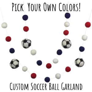 CUSTOM Soccer Ball Garland- PICK YOUR COLORS