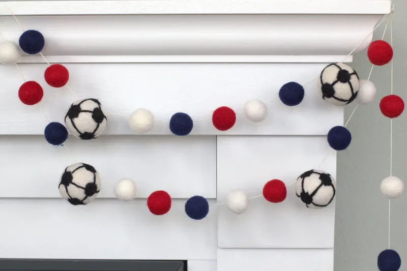 CUSTOM Soccer Ball Garland- PICK YOUR COLORS