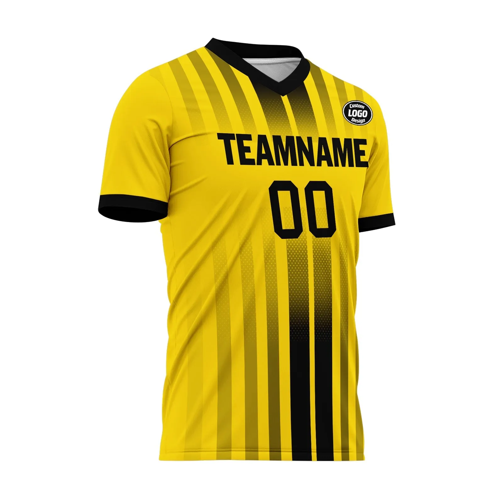 Custom Yellow Black Soccer Sets Jersey Personalized SCJ101-D020131-7