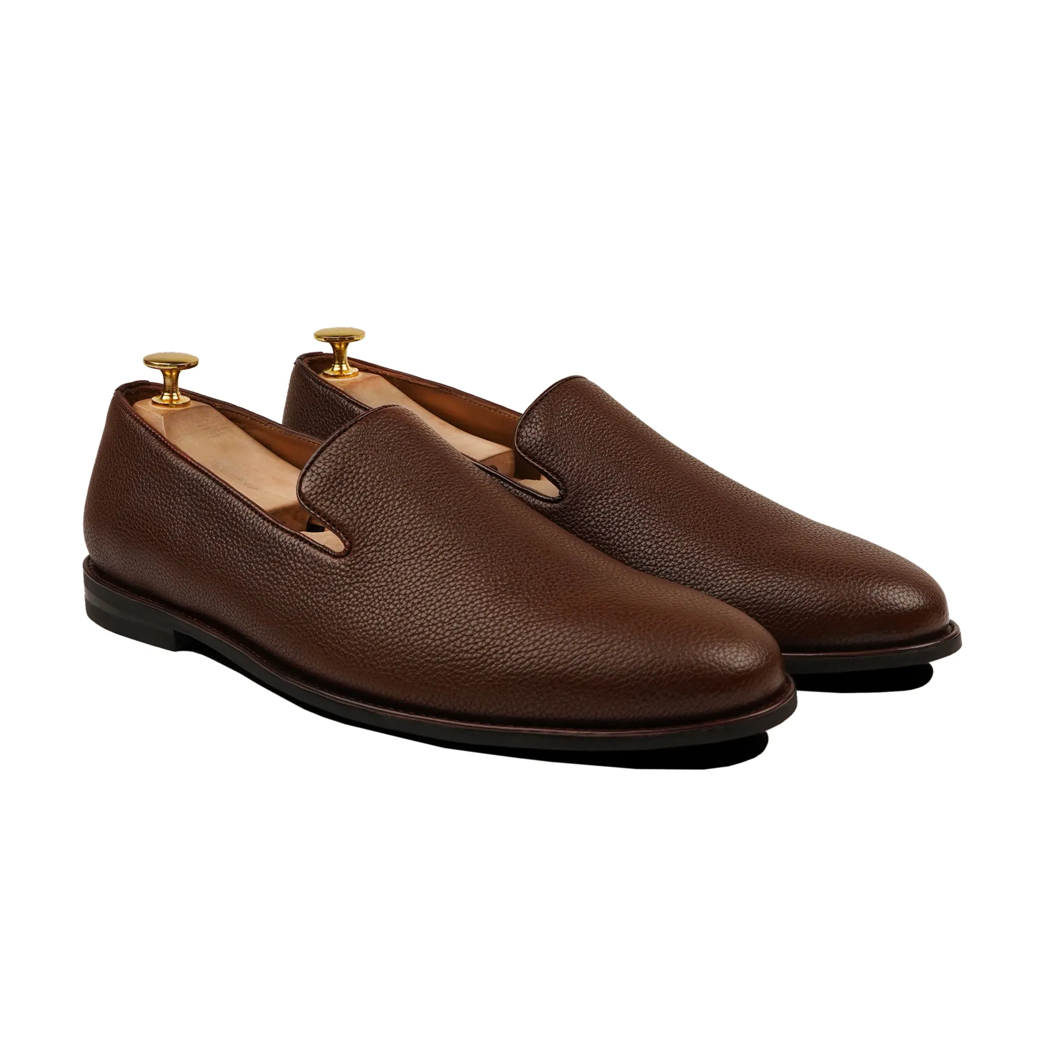 Dalton - Men's Brown Pebble Grain Loafer