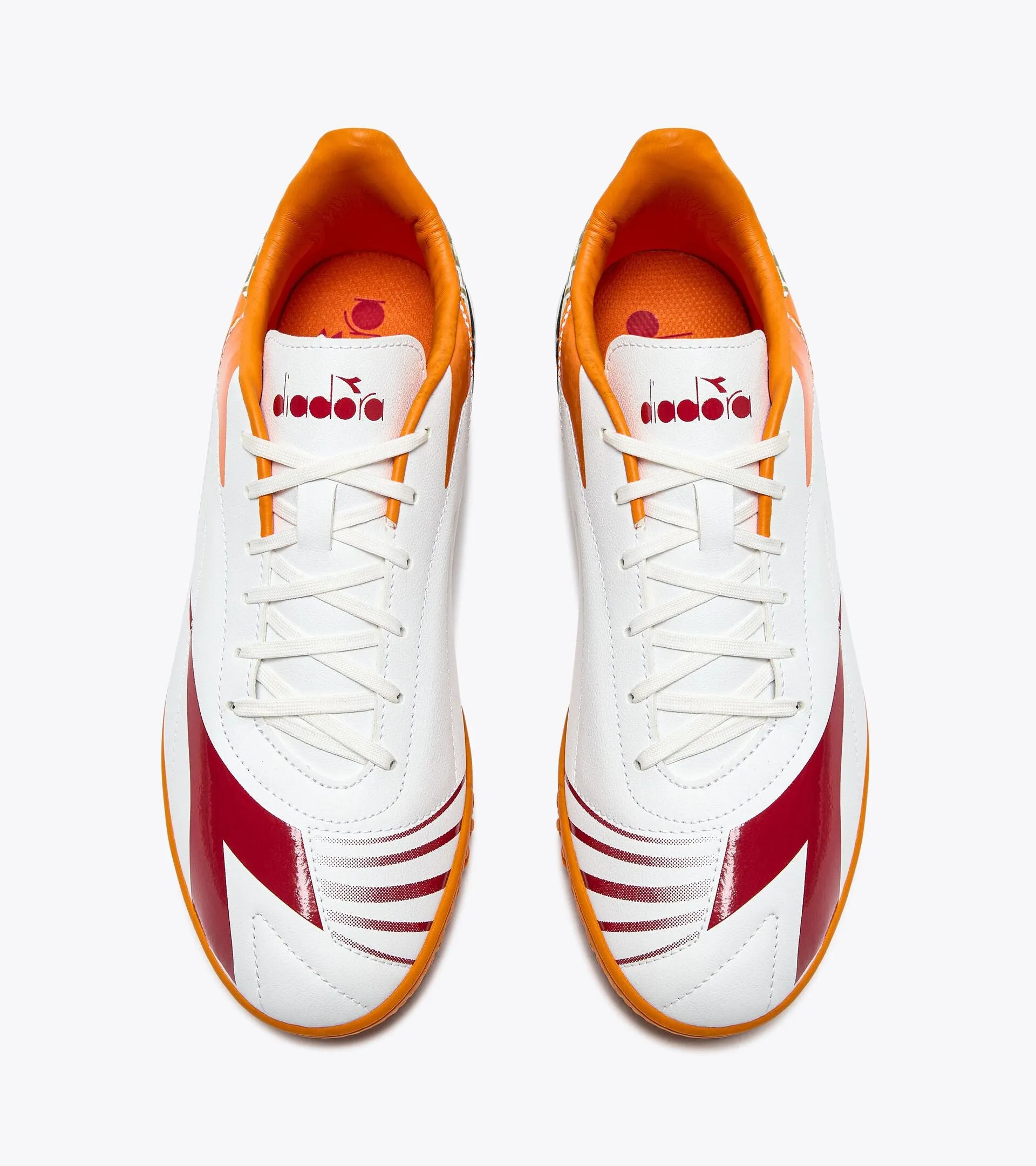 Diadora Maximus Elite R TFR Soccer Cleats (white/chili pepper/russet orange)