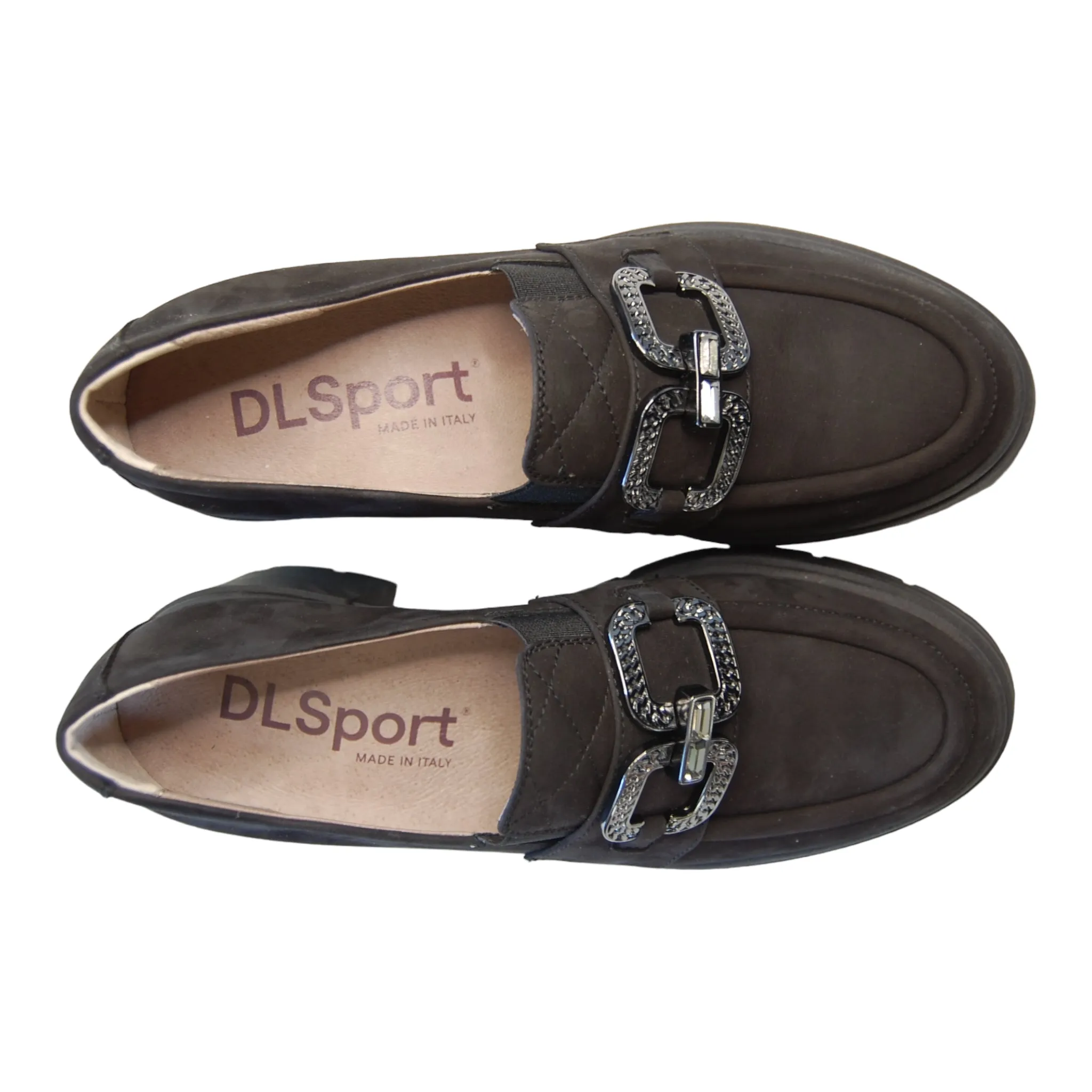 DL Sport Chain Loafer Black Nubuck Leather