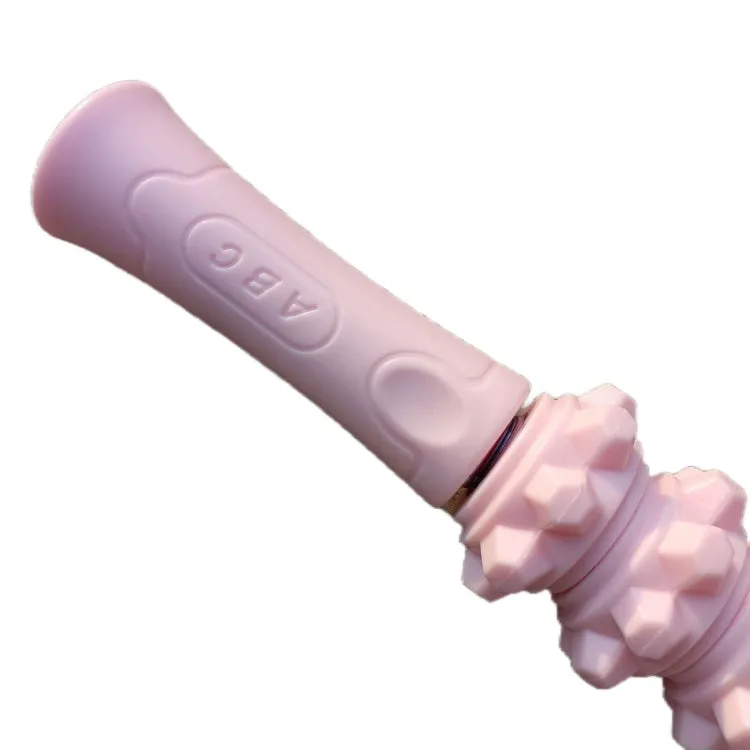 Dual-Purpose Spring Arm Force Massage Stick Muscle Relaxation Roller(Light Pink)