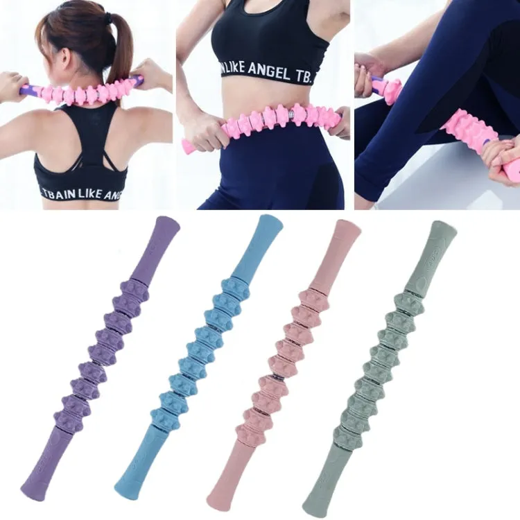 Dual-Purpose Spring Arm Force Massage Stick Muscle Relaxation Roller(Light Pink)