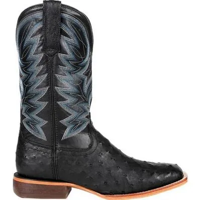 DURANGO MEN'S FULL-QUILL EXOTIC BLACK OSTRICH BOOTS - DDB0273